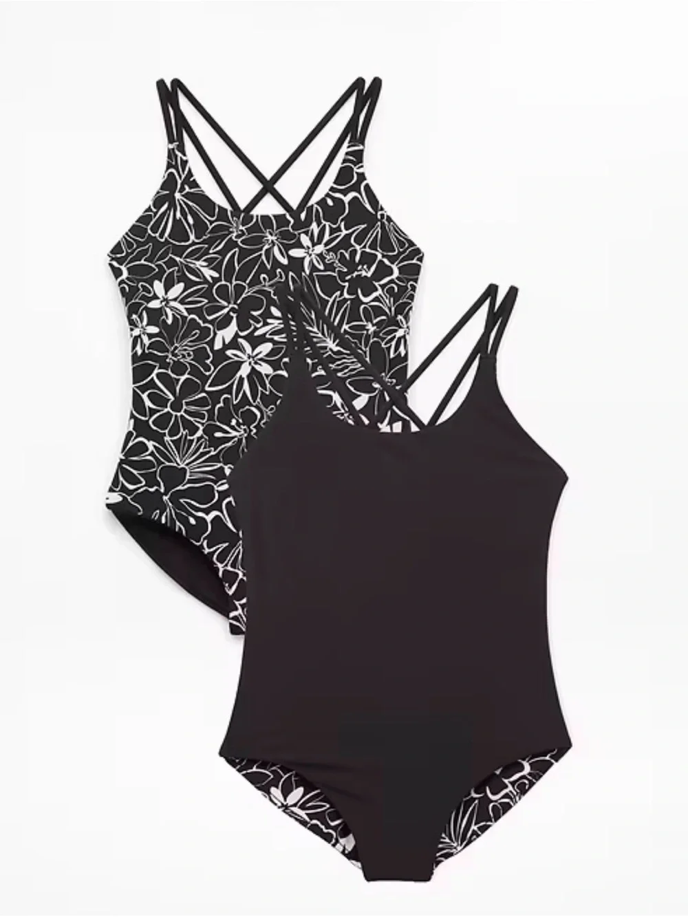NWT Athleta Girl Reversible Strappy Soleil Floral One Piece Sz 16.